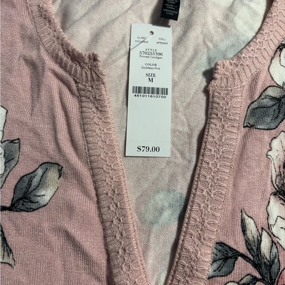WHBM Pink Floral Cardigan NWT - Picture 2 of 2